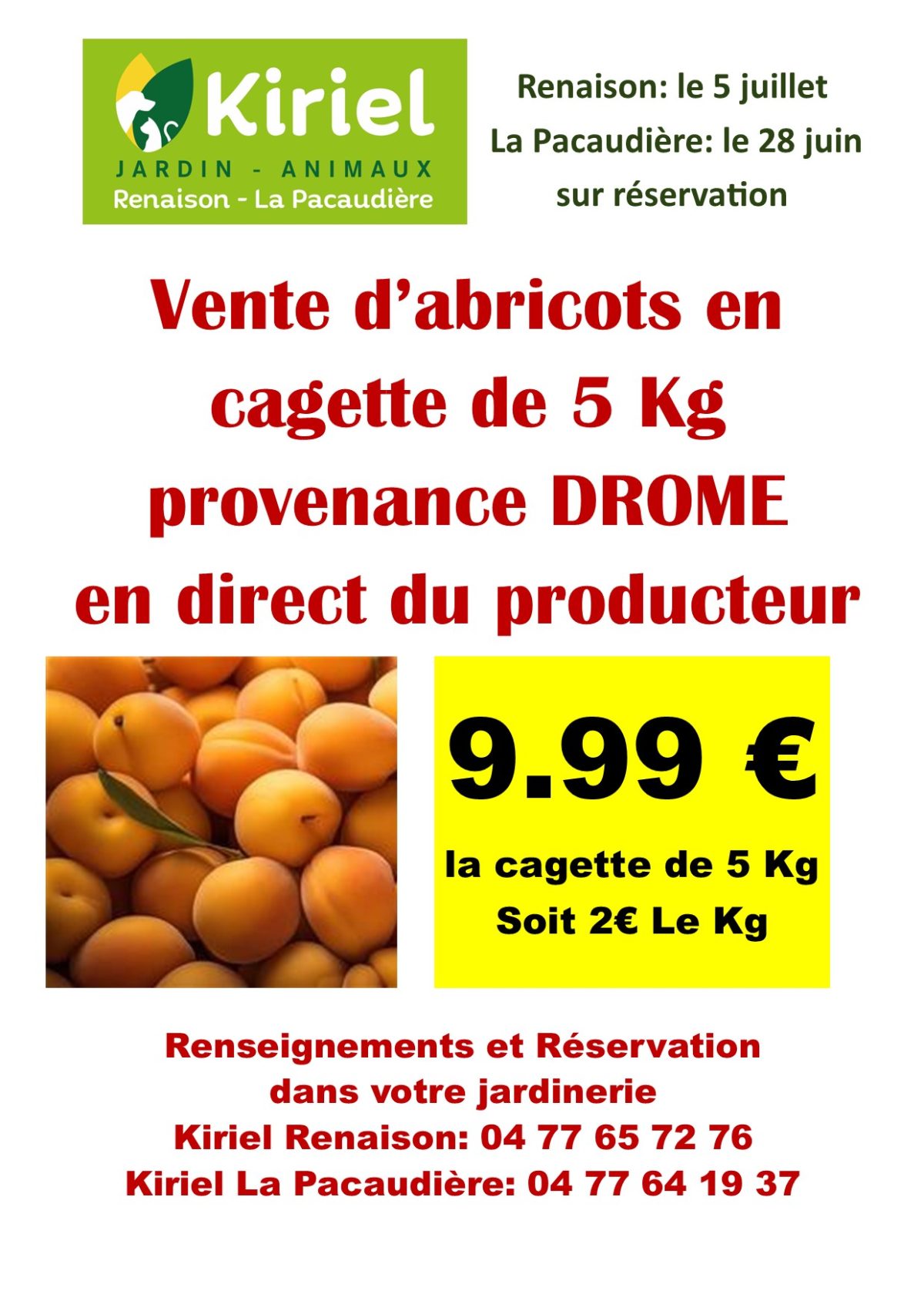 AFFICHE VENTE ABRICOTS POUR FACEBOOCK